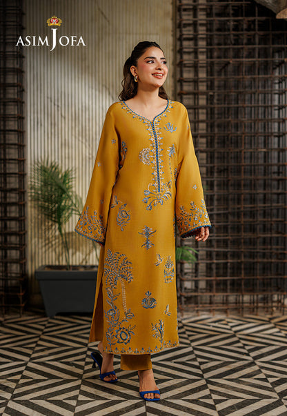 AJPB-314 Embroidered Raw Silk Stitched 2pcs