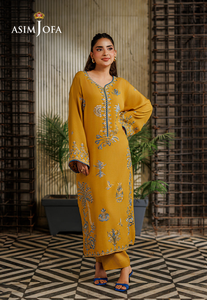 AJPB-314 Embroidered Raw Silk Stitched 2pcs