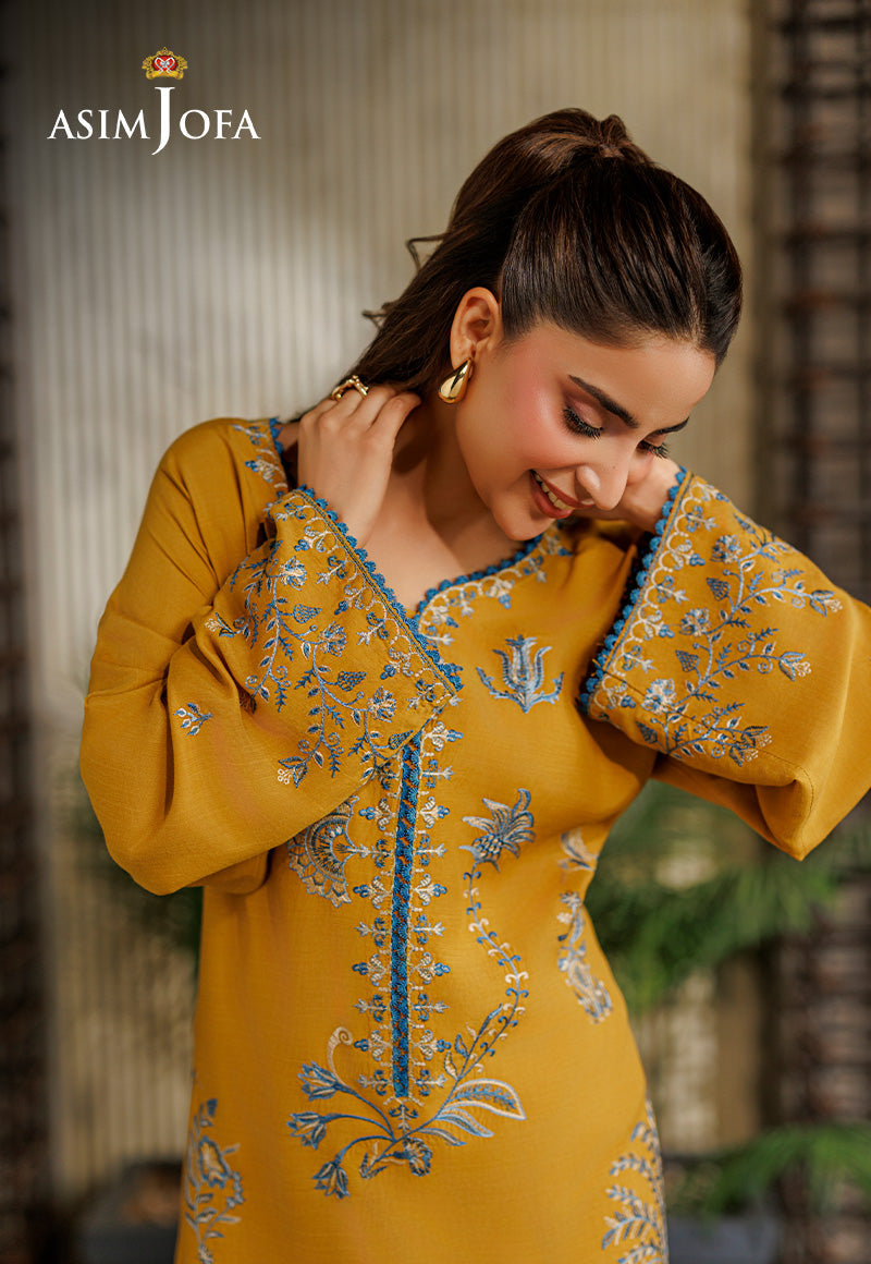 AJPB-314 Embroidered Raw Silk Stitched 2pcs
