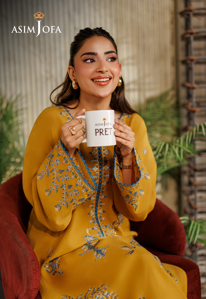 AJPB-314 Embroidered Raw Silk Stitched 2pcs