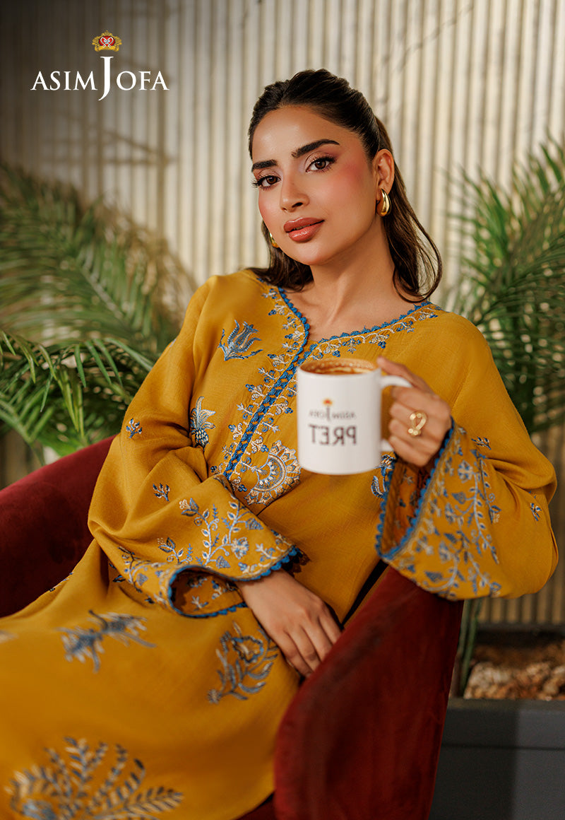 AJPB-314 Embroidered Raw Silk Stitched 2pcs