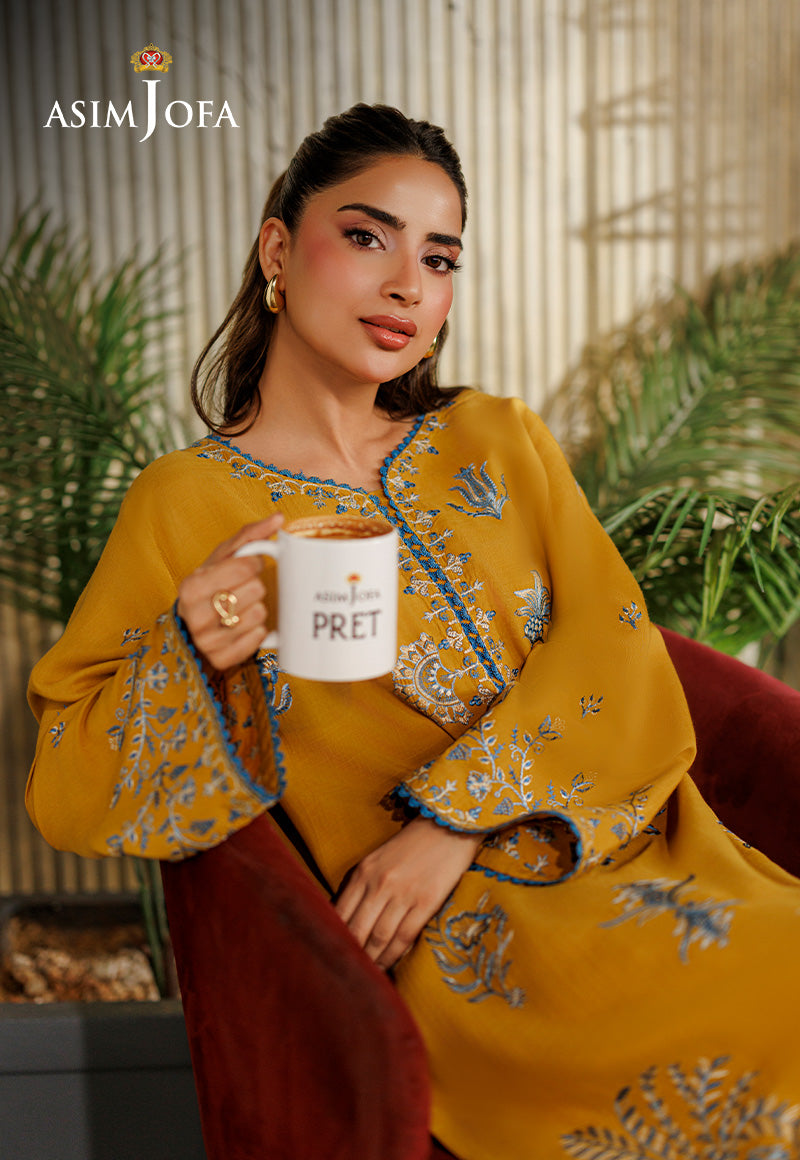 AJPB-314 Embroidered Raw Silk Stitched 2pcs