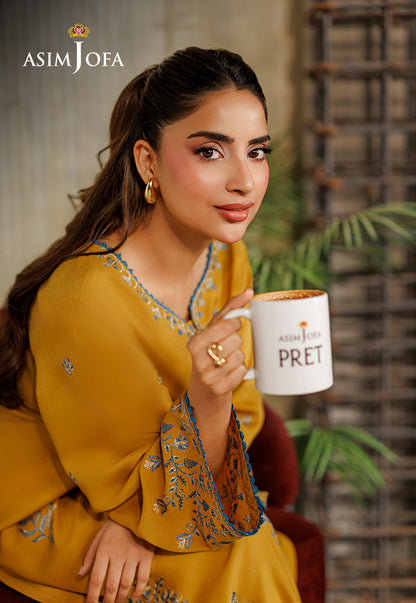 AJPB-314 Embroidered Raw Silk Stitched 2pcs