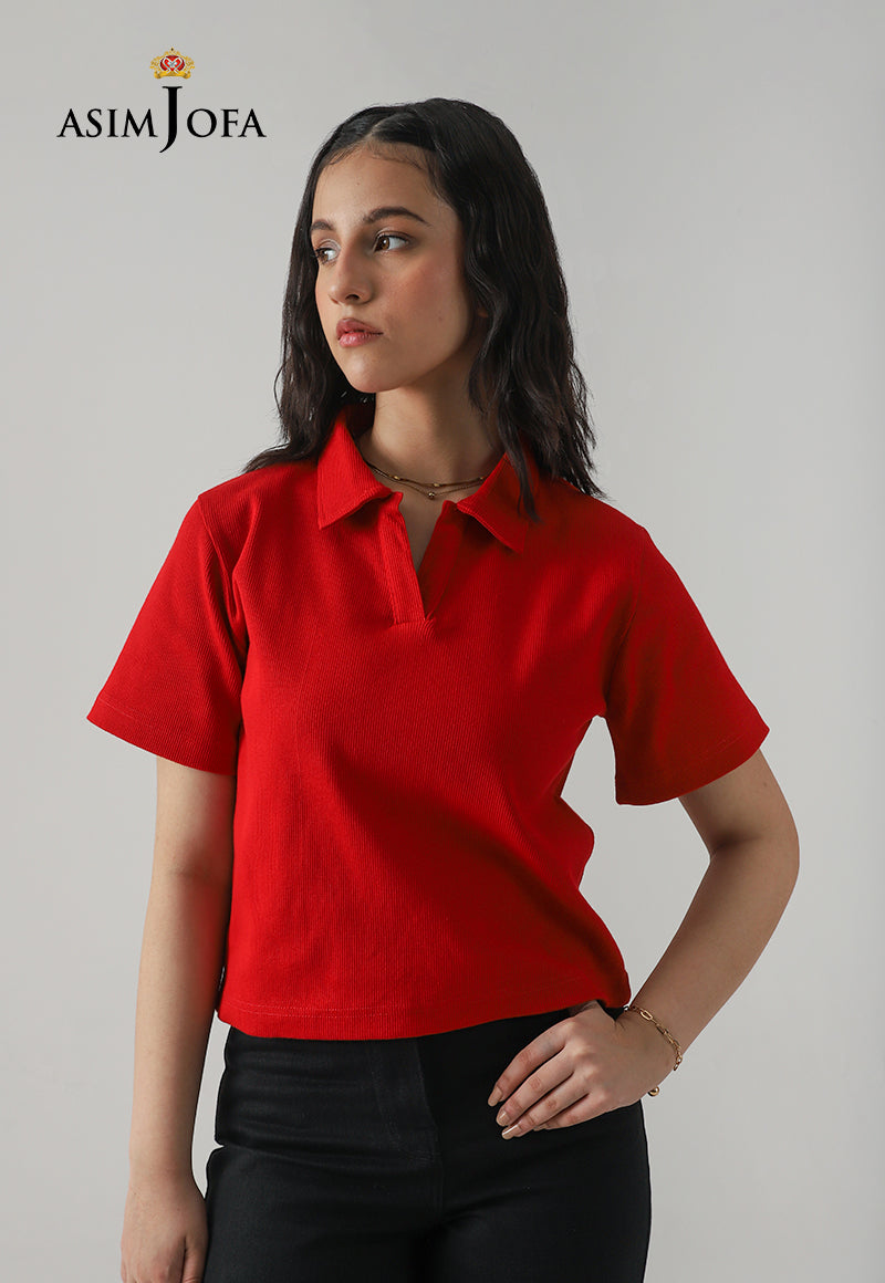 AJWKT-01 KNITTED RIB COLLAR SHIRT 1 PC