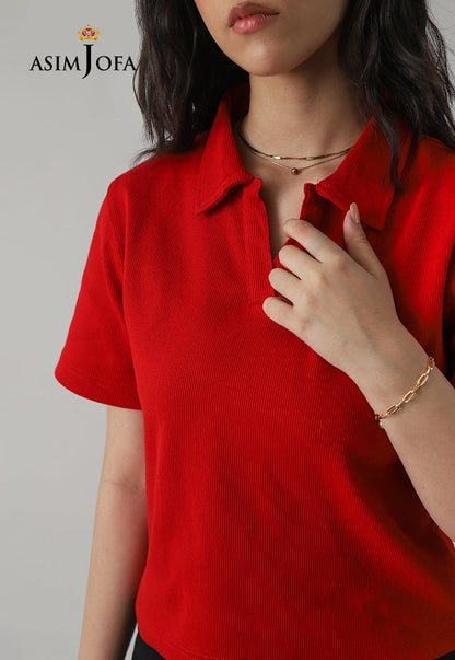 AJWKT-01 KNITTED RIB COLLAR SHIRT 1 PC
