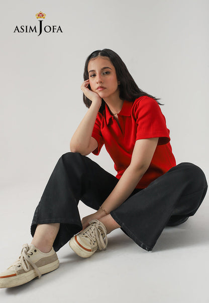 AJWKT-01 KNITTED RIB COLLAR SHIRT 1 PC