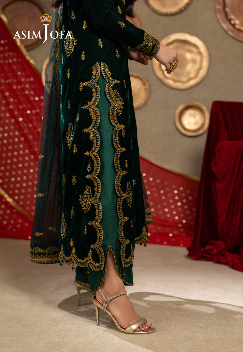 AJUMV-05 Embroidered Velvet Unstitched 3 Pcs