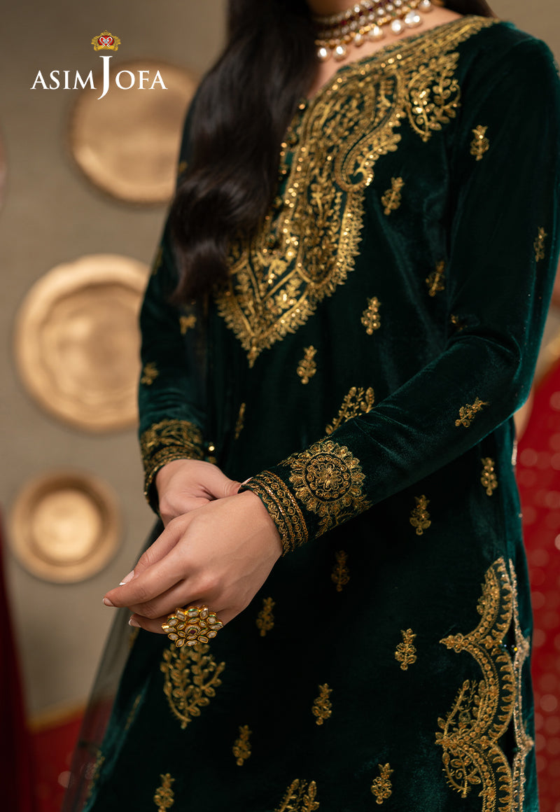 AJUMV-05 Embroidered Velvet Unstitched 3 Pcs