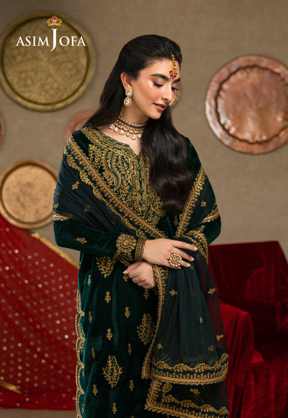 AJUMV-05 Embroidered Velvet Unstitched 3 Pcs