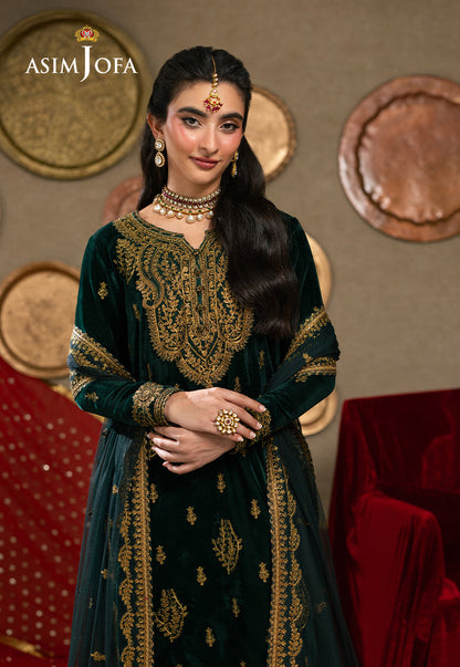 AJUMV-05 Embroidered Velvet Unstitched 3 Pcs