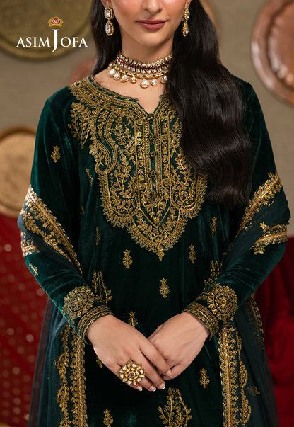 AJUMV-05 Embroidered Velvet Unstitched 3 Pcs