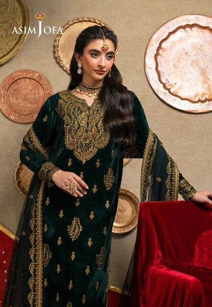 AJUMV-05 Embroidered Velvet Unstitched 3 Pcs