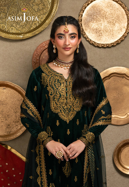 AJUMV-05 Embroidered Velvet Unstitched 3 Pcs