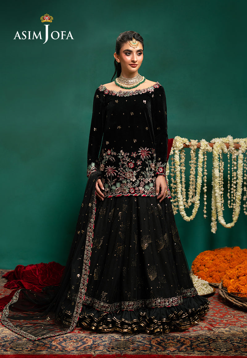 AJUMV-07 Embroidered Velvet Unstitched 3 Pcs