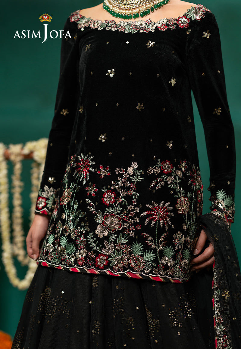 AJUMV-07 Embroidered Velvet Unstitched 3 Pcs