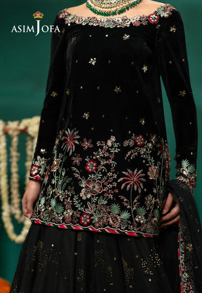 AJUMV-07 Embroidered Velvet Unstitched 3 Pcs