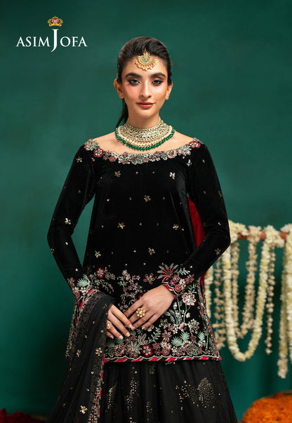 AJUMV-07 Embroidered Velvet Unstitched 3 Pcs