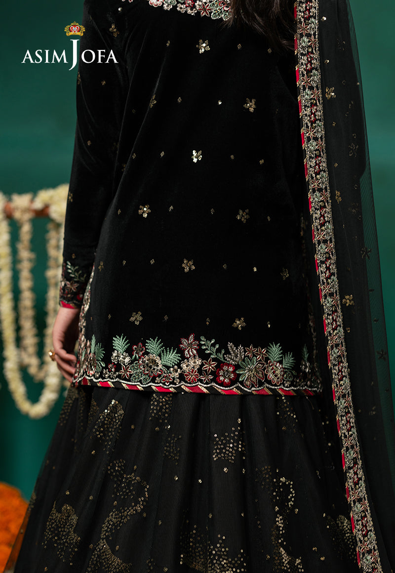 AJUMV-07 Embroidered Velvet Unstitched 3 Pcs
