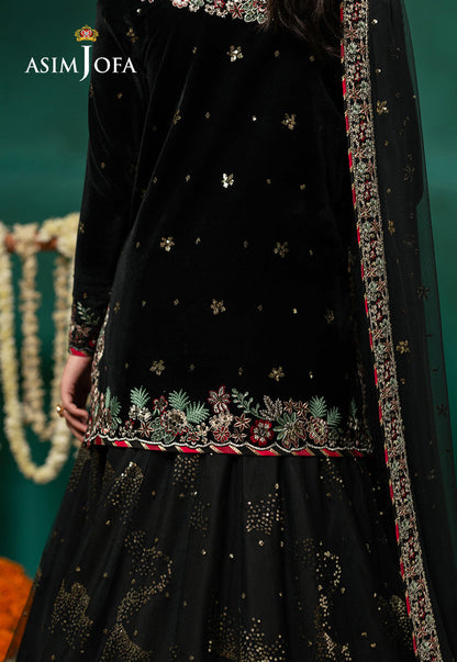 AJUMV-07 Embroidered Velvet Unstitched 3 Pcs