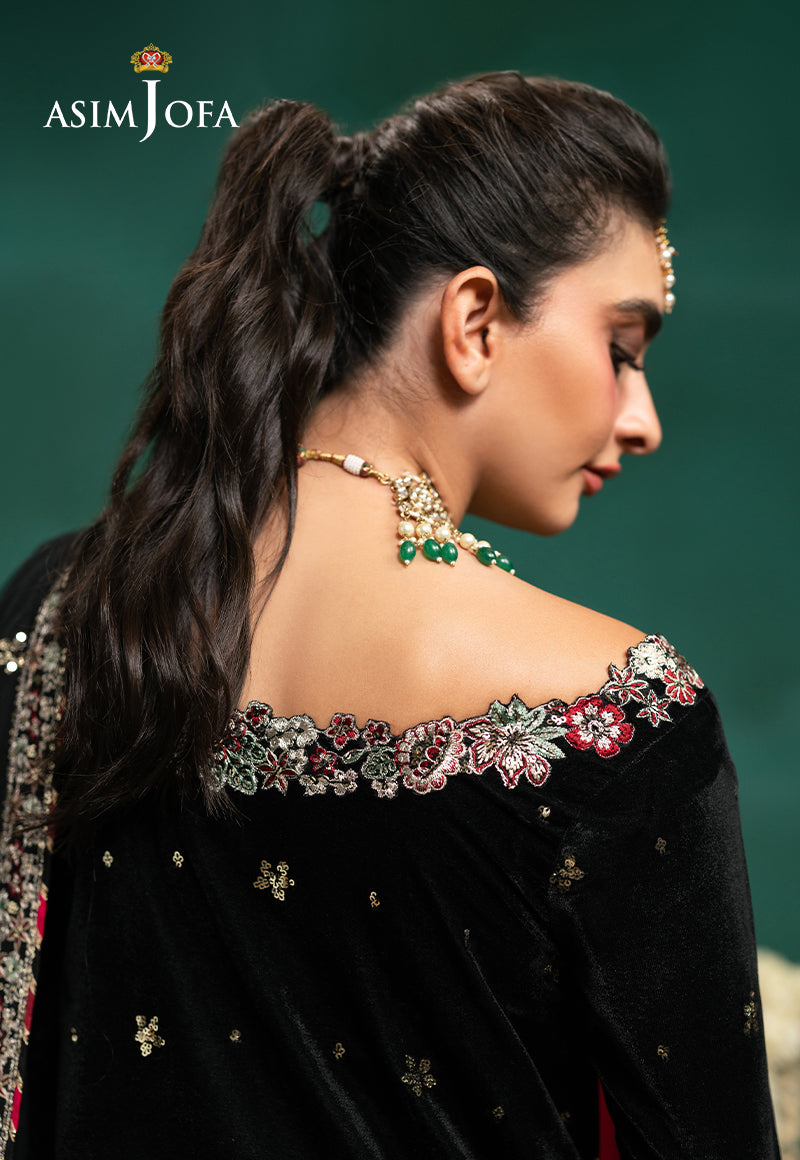 AJUMV-07 Embroidered Velvet Unstitched 3 Pcs