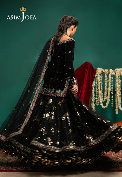 AJUMV-07 Embroidered Velvet Unstitched 3 Pcs