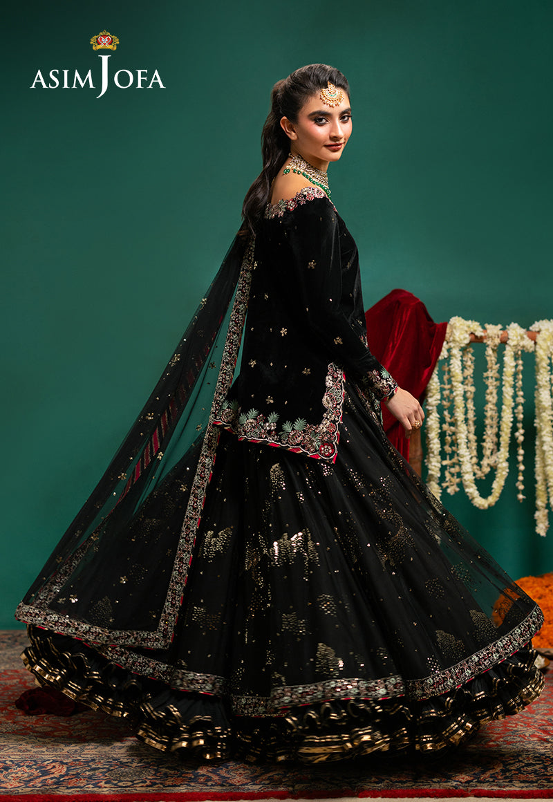 AJUMV-07 Embroidered Velvet Unstitched 3 Pcs
