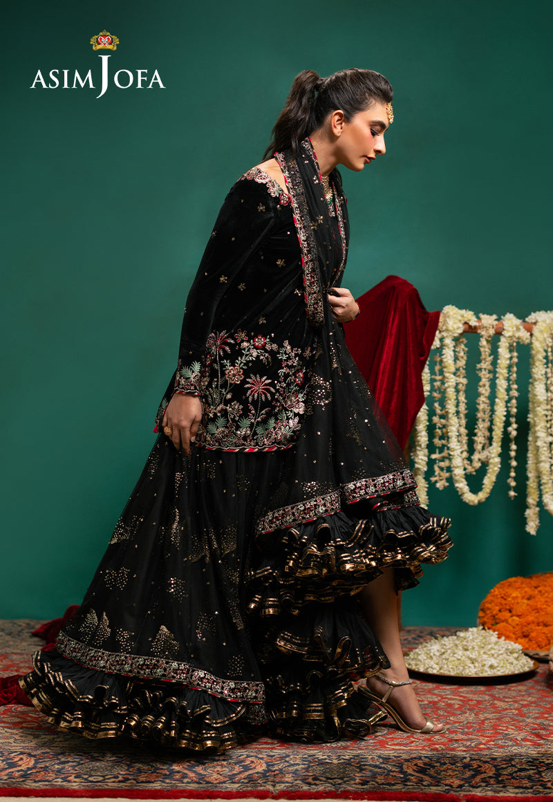 AJUMV-07 Embroidered Velvet Unstitched 3 Pcs