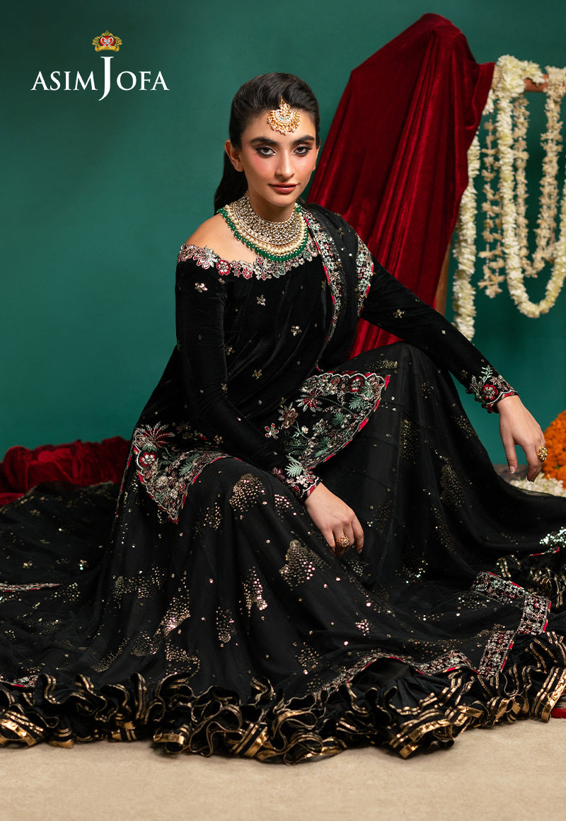 AJUMV-07 Embroidered Velvet Unstitched 3 Pcs