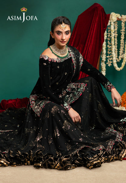 AJUMV-07 Embroidered Velvet Unstitched 3 Pcs