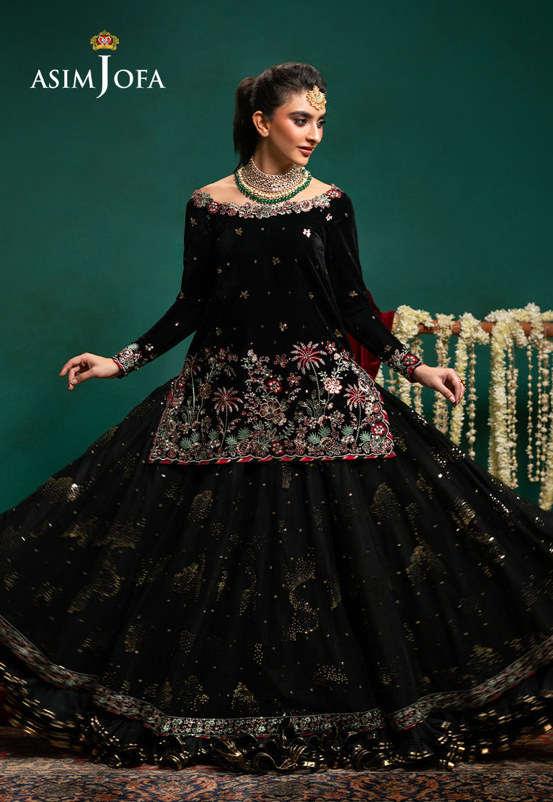 AJUMV-07 Embroidered Velvet Unstitched 3 Pcs