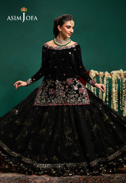 AJUMV-07 Embroidered Velvet Unstitched 3 Pcs