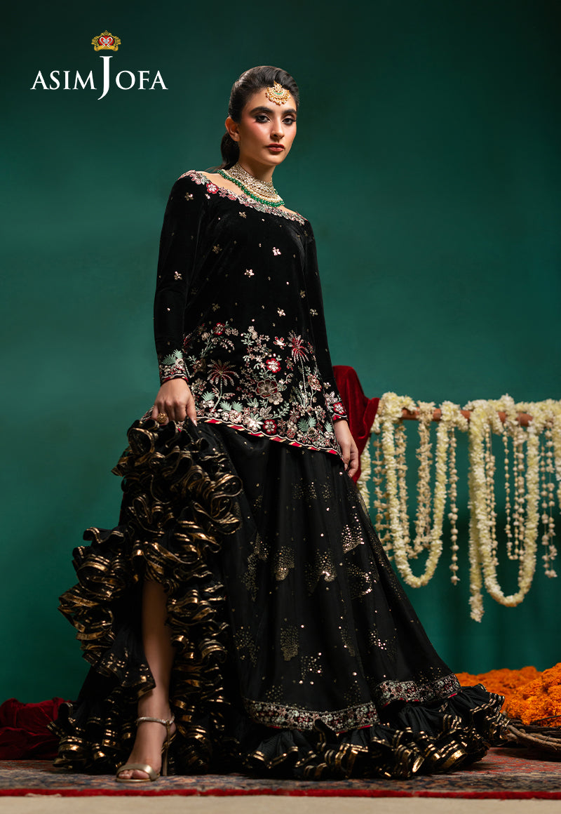 AJUMV-07 Embroidered Velvet Unstitched 3 Pcs