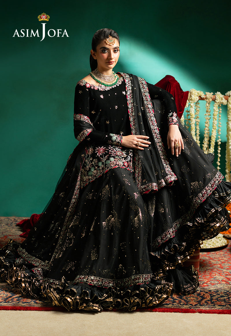 AJUMV-07 Embroidered Velvet Unstitched 3 Pcs