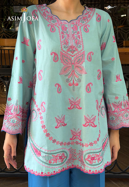AJPBE-07 Embroidered Cambric Stitched 2 Pcs