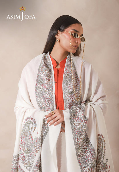 AJHS-13 KASHMIRI HAND EMBROIDERED SHAWL 1 PC