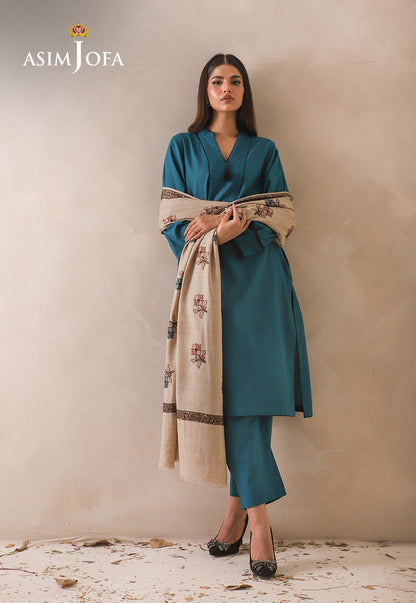 AJHS-16 FLORAL HAND EMBROIDERED SHAWL 1 PC