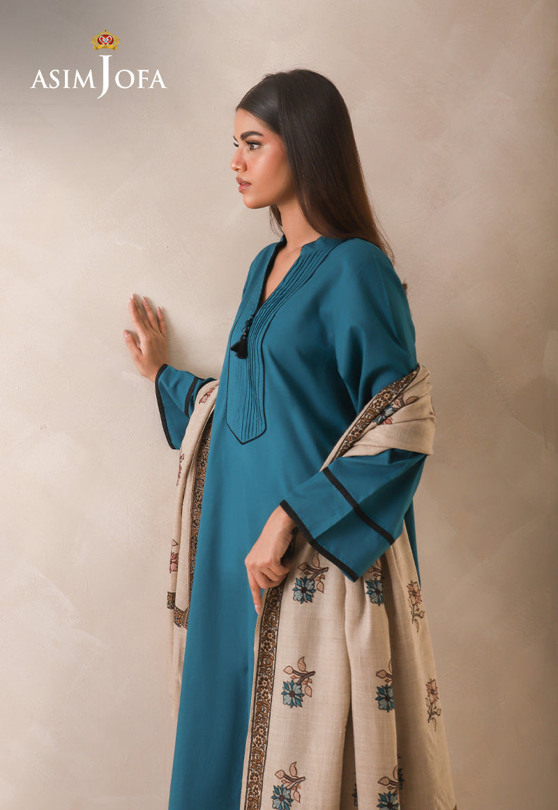 AJHS-16 FLORAL HAND EMBROIDERED SHAWL 1 PC