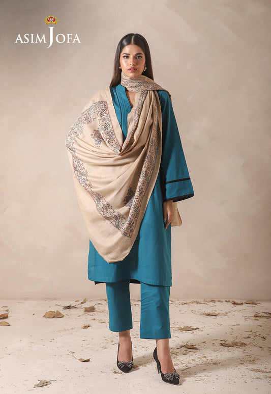 AJHS-10 KASHMIRI HAND EMBROIDERED SHAWL 1 PC
