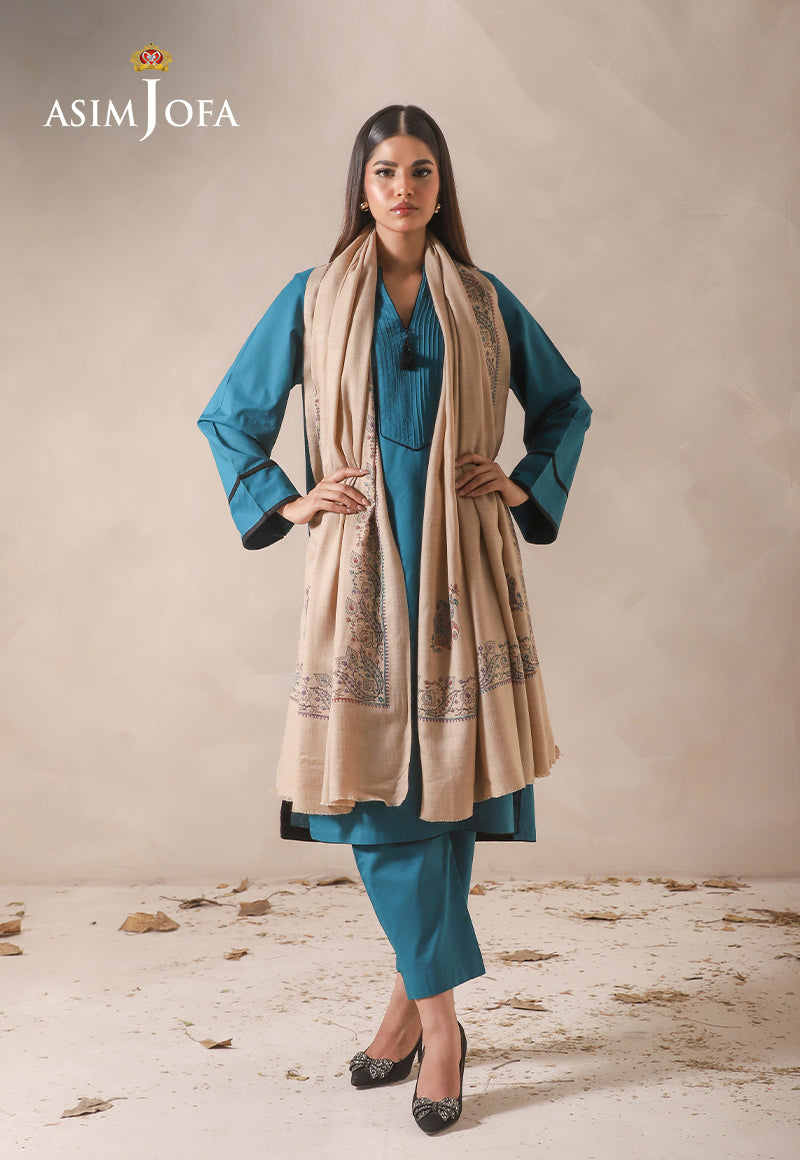 AJHS-10 KASHMIRI HAND EMBROIDERED SHAWL 1 PC