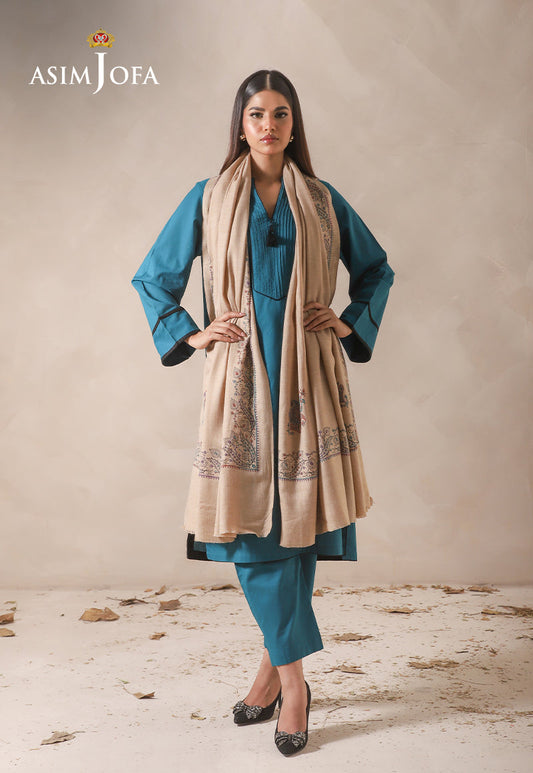 AJHS-10 KASHMIRI HAND EMBROIDERED SHAWL 1 PC