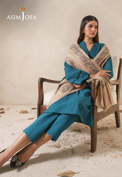 AJHS-10 KASHMIRI HAND EMBROIDERED SHAWL 1 PC