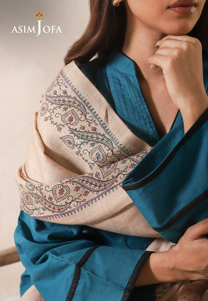 AJHS-10 KASHMIRI HAND EMBROIDERED SHAWL 1 PC