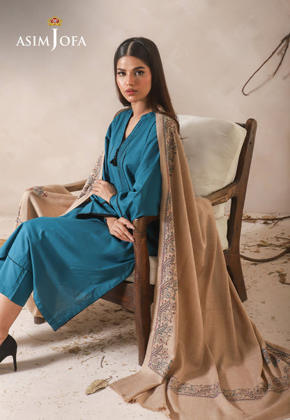 AJHS-10 KASHMIRI HAND EMBROIDERED SHAWL 1 PC
