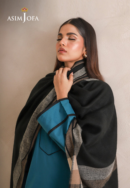 AJHS-05 STRIPED BORDER STOLE 1 PC