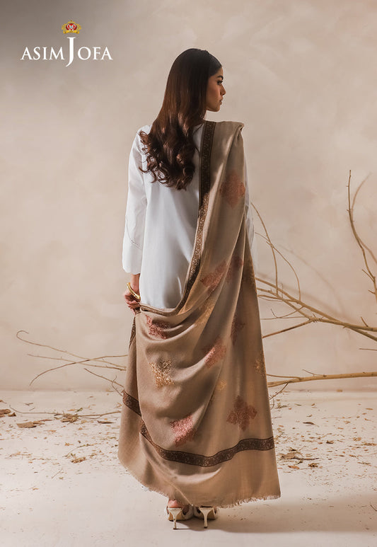 AJHS-17 EMBROIDERED JACQUARD SHAWL 1 PC