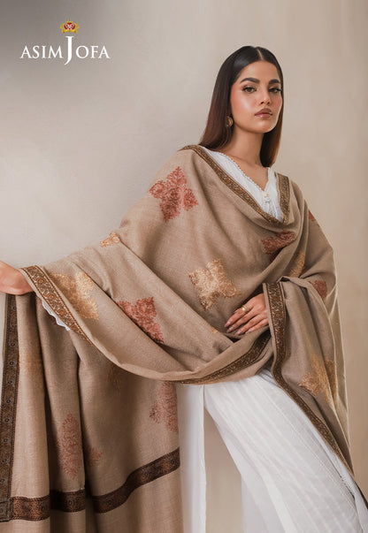 AJHS-17 EMBROIDERED JACQUARD SHAWL 1 PC