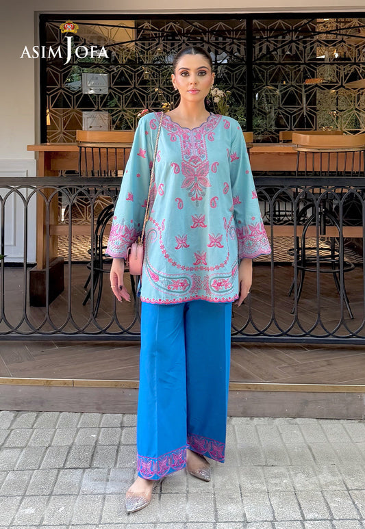 AJPBE-07 Embroidered Cambric Stitched 2 Pcs