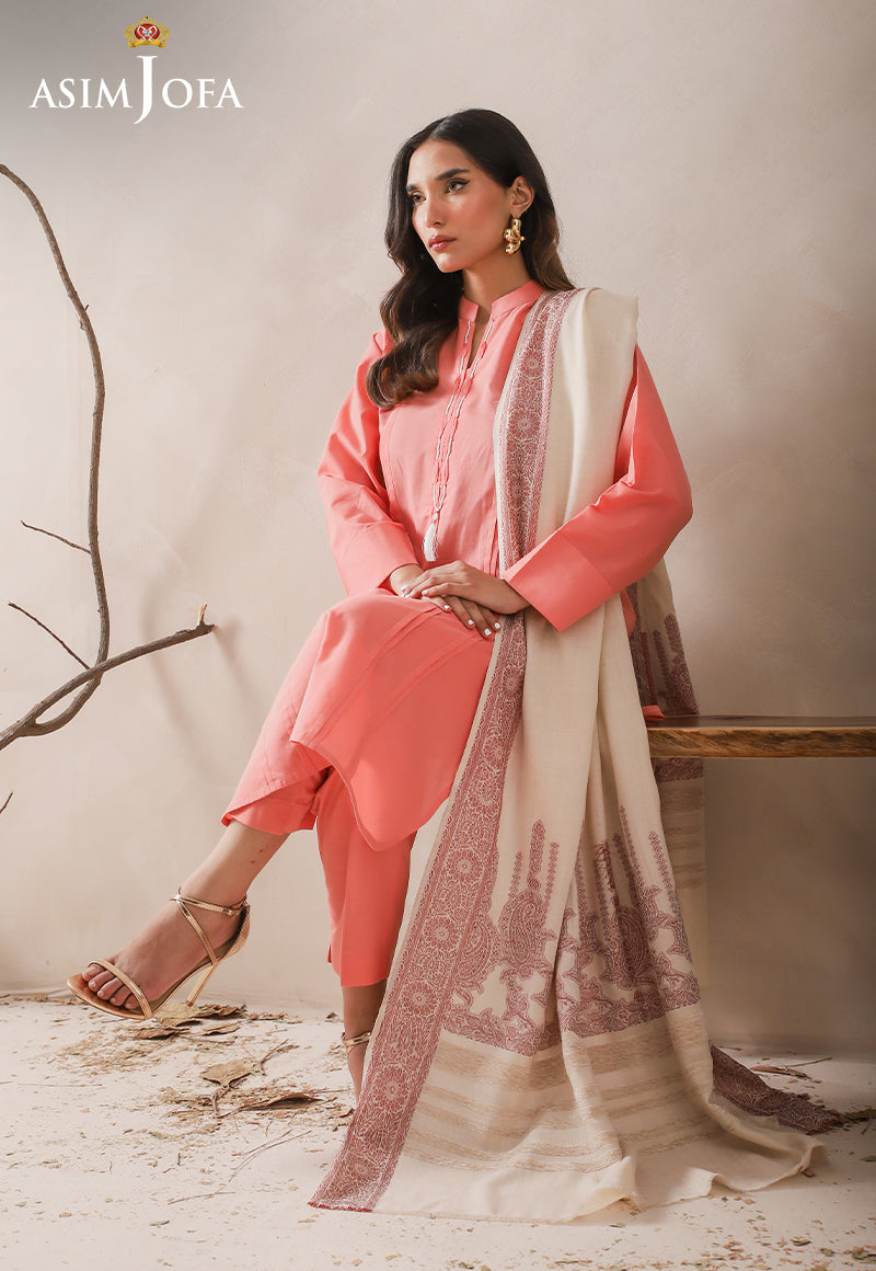 AJHS-22 JACQUARD VELVET BORDER SHAWL 1 PC