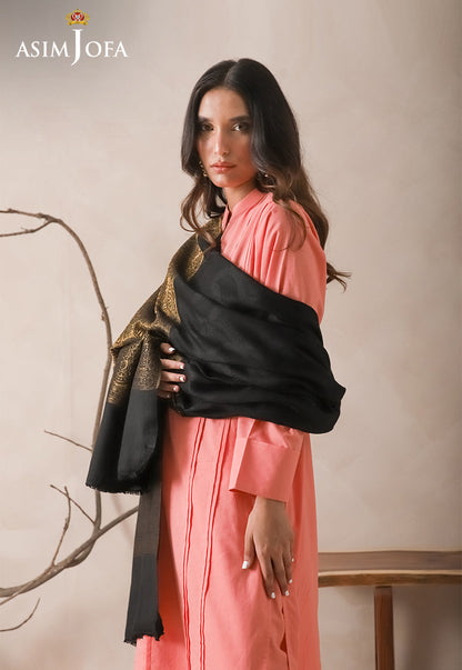 AJHS-01 ZARI BORDER SHAWL 1 PC
