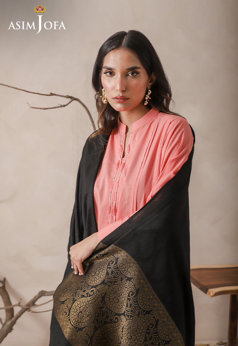 AJHS-01 ZARI BORDER SHAWL 1 PC